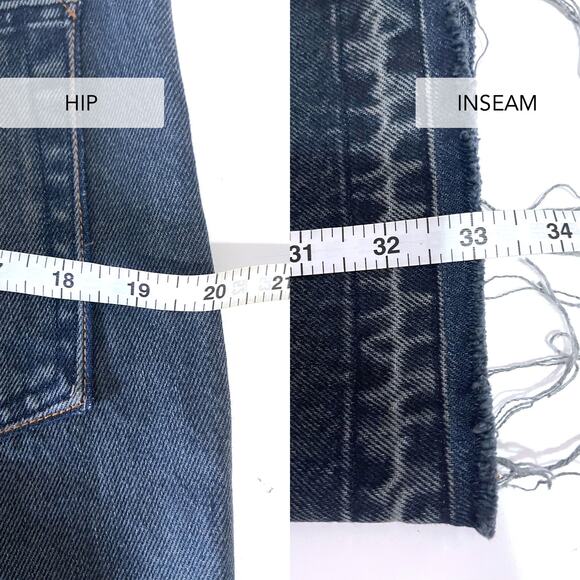 EB DENIM Distressed Split Hem Button Fly Straight Leg Jean Size 30 - Picture 12 of 12